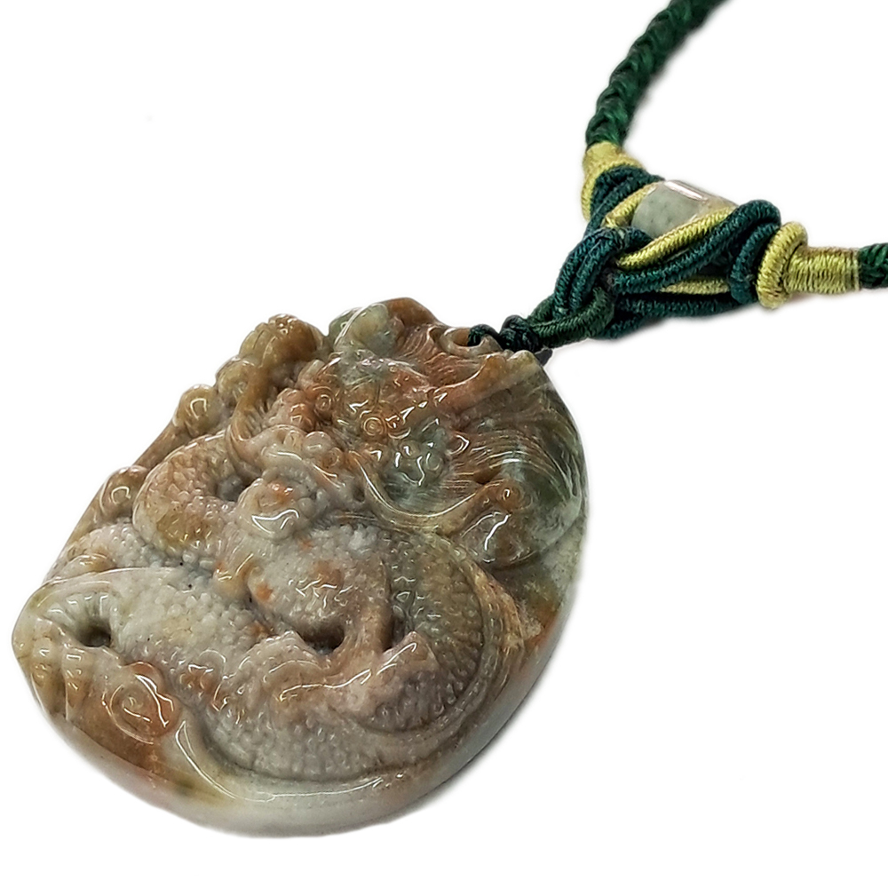 祥龍獻瑞{七彩玉/印度瑪瑙}項鍊【十方】138252