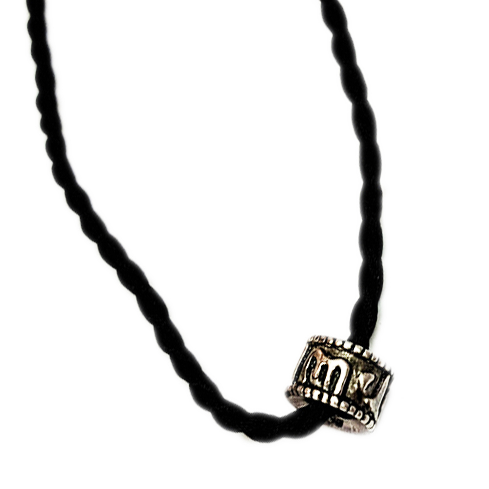 六字真言扣環{純銀}墜飾 &黑繩項鍊【十方】139670