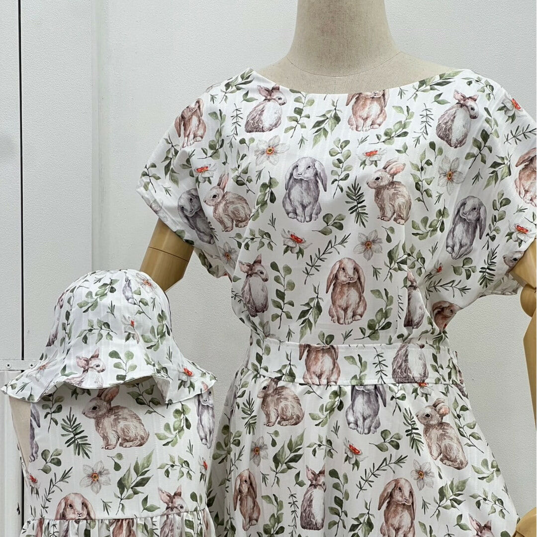 泰國-氣質小兔親子洋裝-MOM