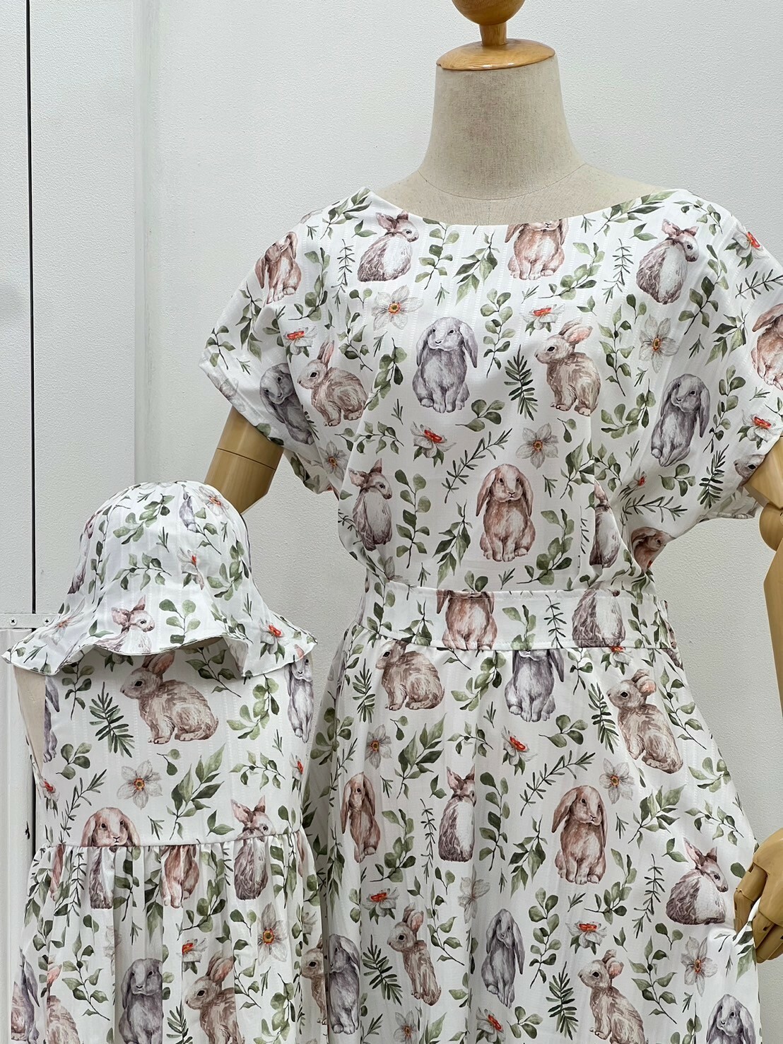 泰國-氣質小兔親子洋裝-MOM