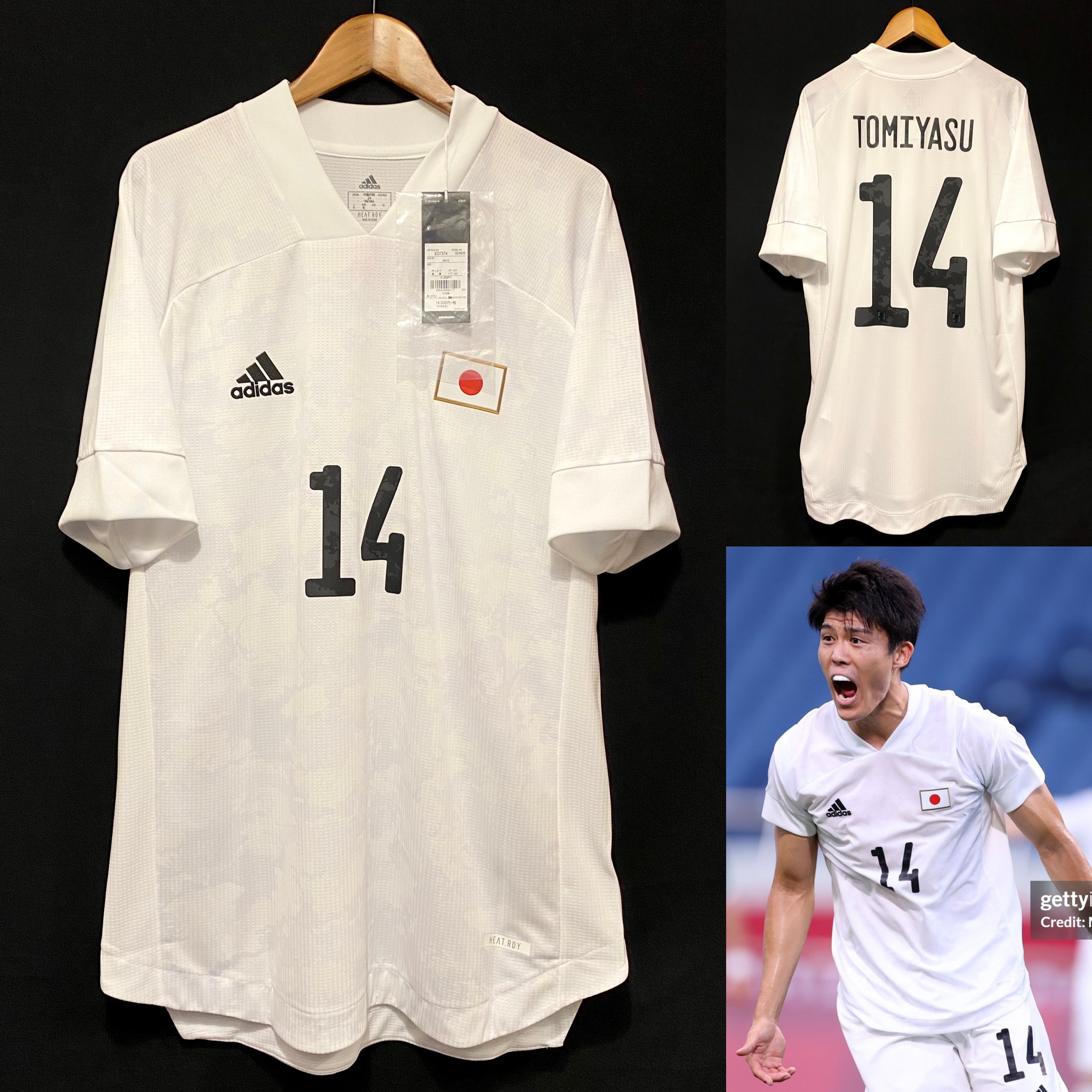 (全新有牌) 日本隊 2020 東京奧運 Adidas 作客更衣室球員版球衣 #14 TOMIYASU