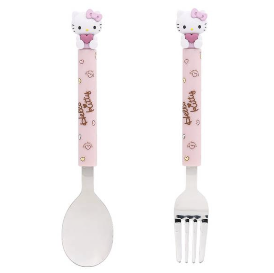 韓國 Hello Kitty 立體公仔不鏽鋼叉匙組