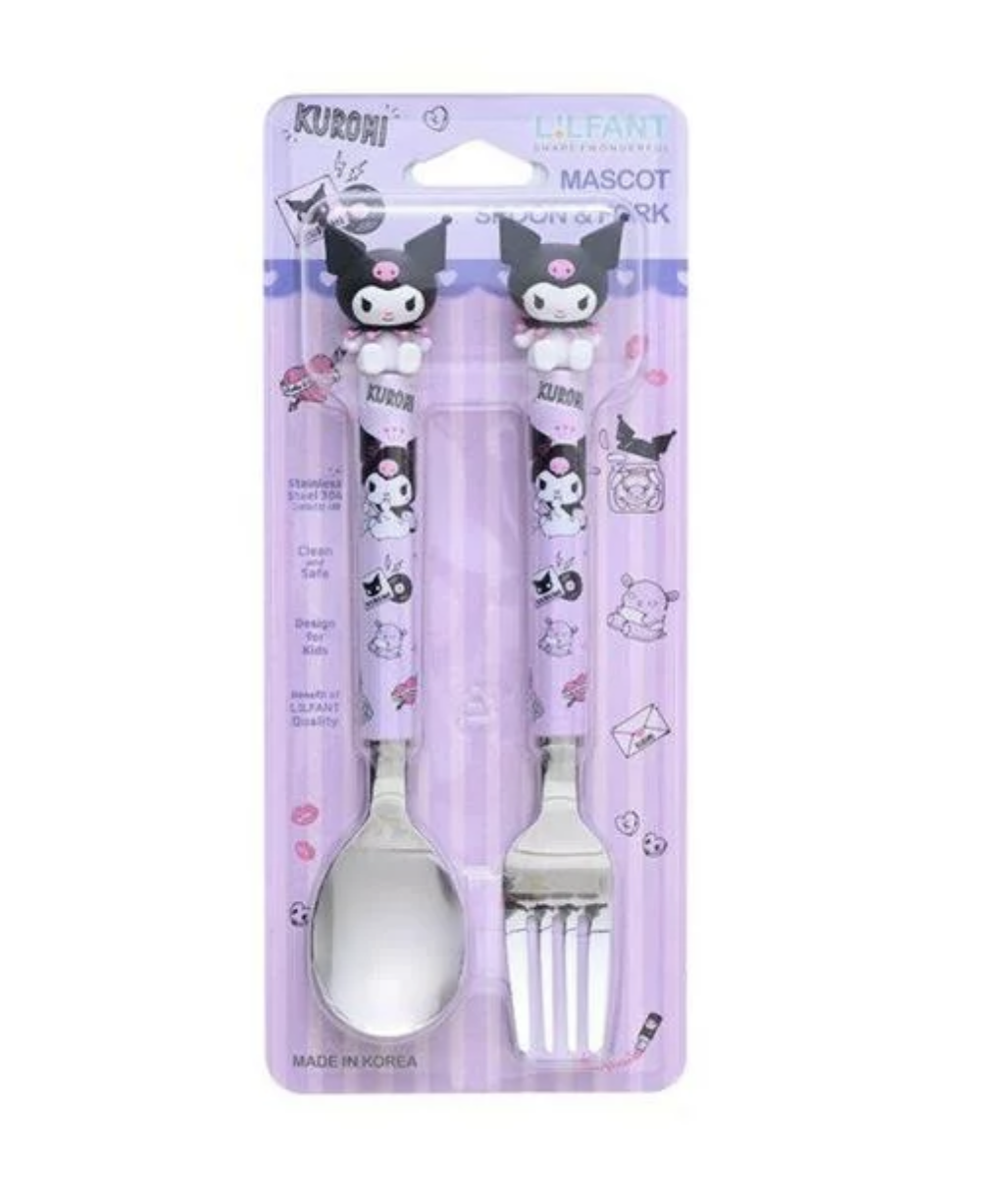 韓國 Kuromi 立體公仔不鏽鋼叉匙組