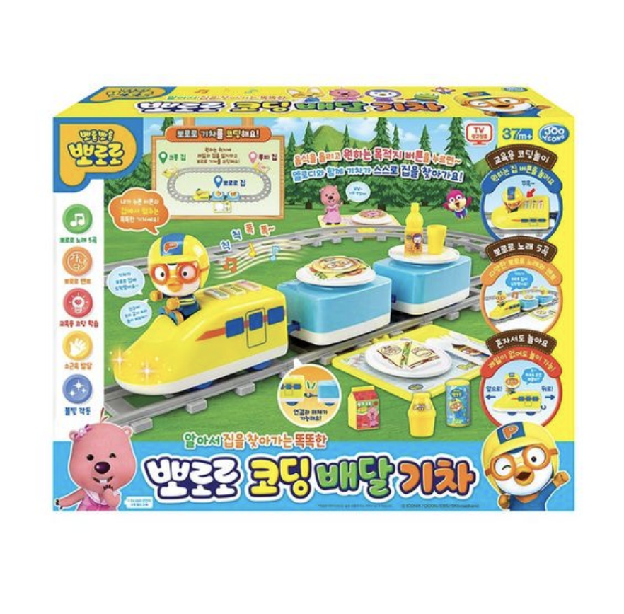 韓國直送 Pororo 送貨餐火車玩具套裝