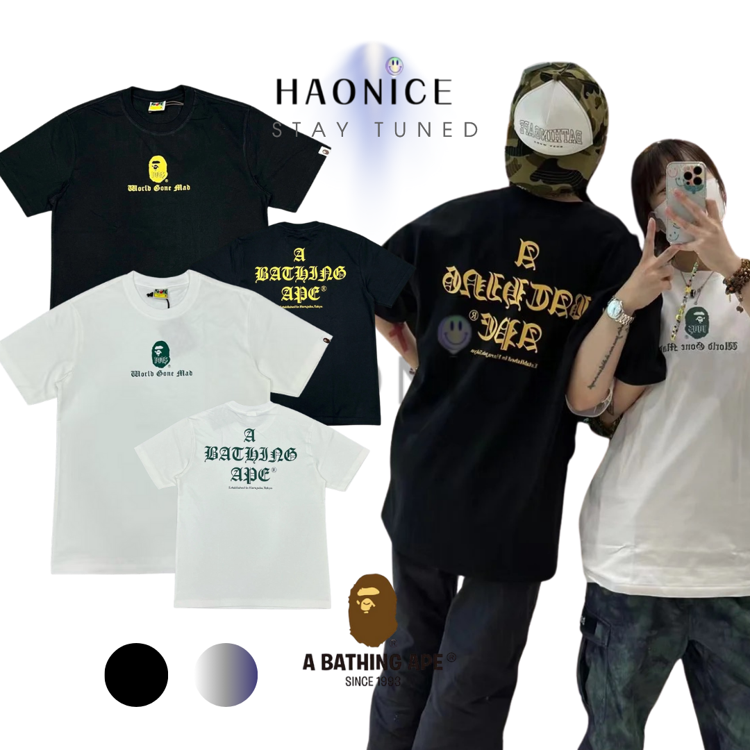 【HAO NICE 】香港經銷商🇭🇰100%日本🇯🇵正品 日本潮流 Bape 25AW 春夏新款🔥 梵文字母撞色猿人頭 街頭穿搭必備🔥 XX028