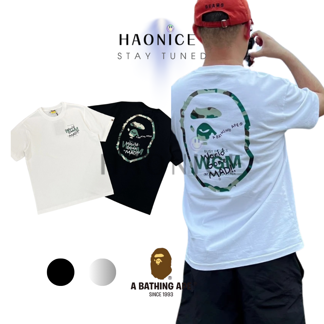 【HAO NICE 】香港經銷商🇭🇰100%日本🇯🇵正品 日本潮流 BAPE WOODLAND CAMO WGM森林迷彩猿人頭 夏季必備爆款🔥XX269