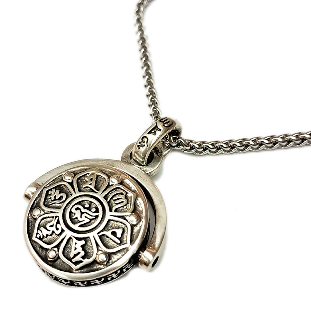 六字真言{925純銀}轉運墜飾&鈦鋼項鍊【十方】145928