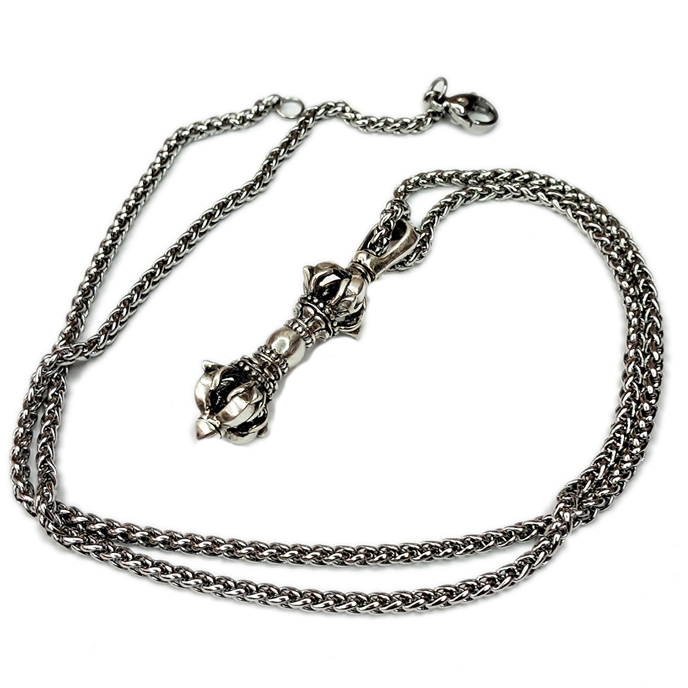 金剛杵{925純銀} 墜飾&鈦鋼項鍊【十方】145930