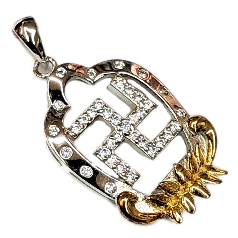 卍佛祖心印鍍黄金莲花{925純銀}墜飾【十方】149186