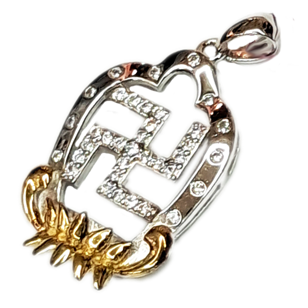 卍佛祖心印鍍黄金莲花{925純銀}墜飾【十方】149186