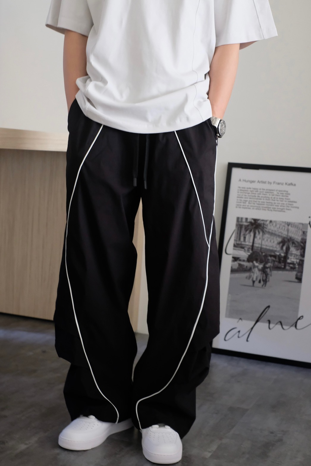 （現貨）P013 韓系 線條設計 彎刀 風褲