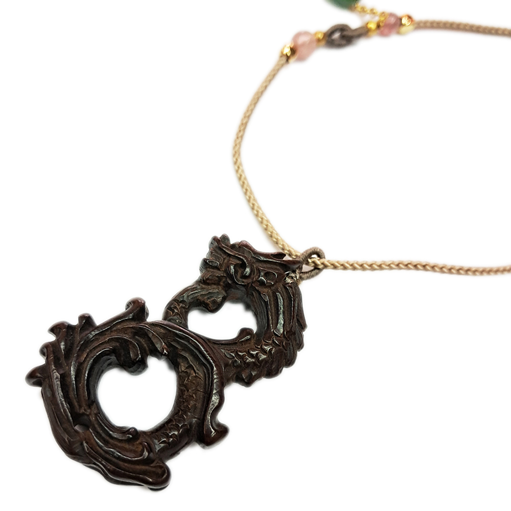 祥龍{黑檀}精雕中國結項鍊【十方】151483