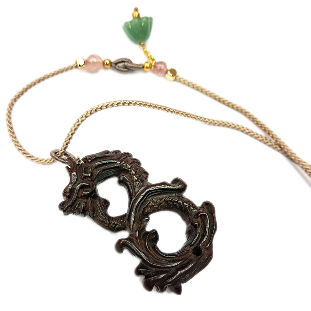 祥龍{黑檀}精雕中國結項鍊【十方】151483