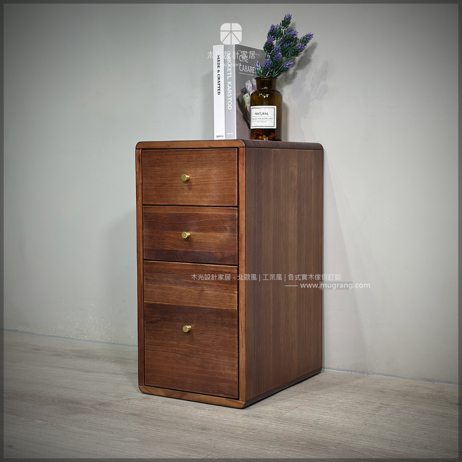 台灣製- 北歐簡約全實木床頭邊櫃 |可訂製