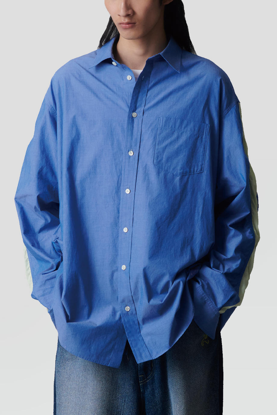 FACETASM｜PANEL 撞色側拼接寬鬆襯衫