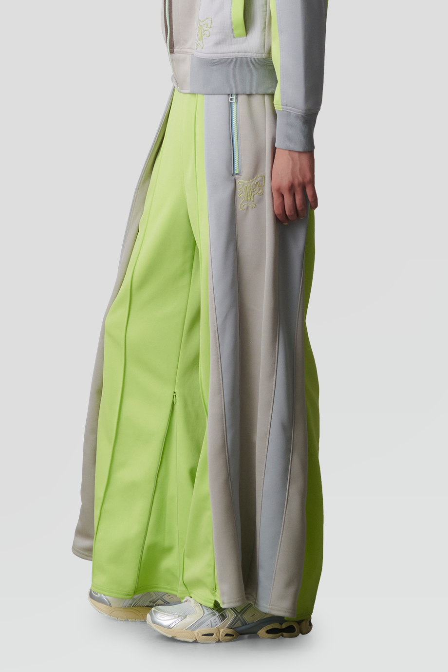 FACETASM｜JERSEY 高腰打褶撞色拼布寬褲