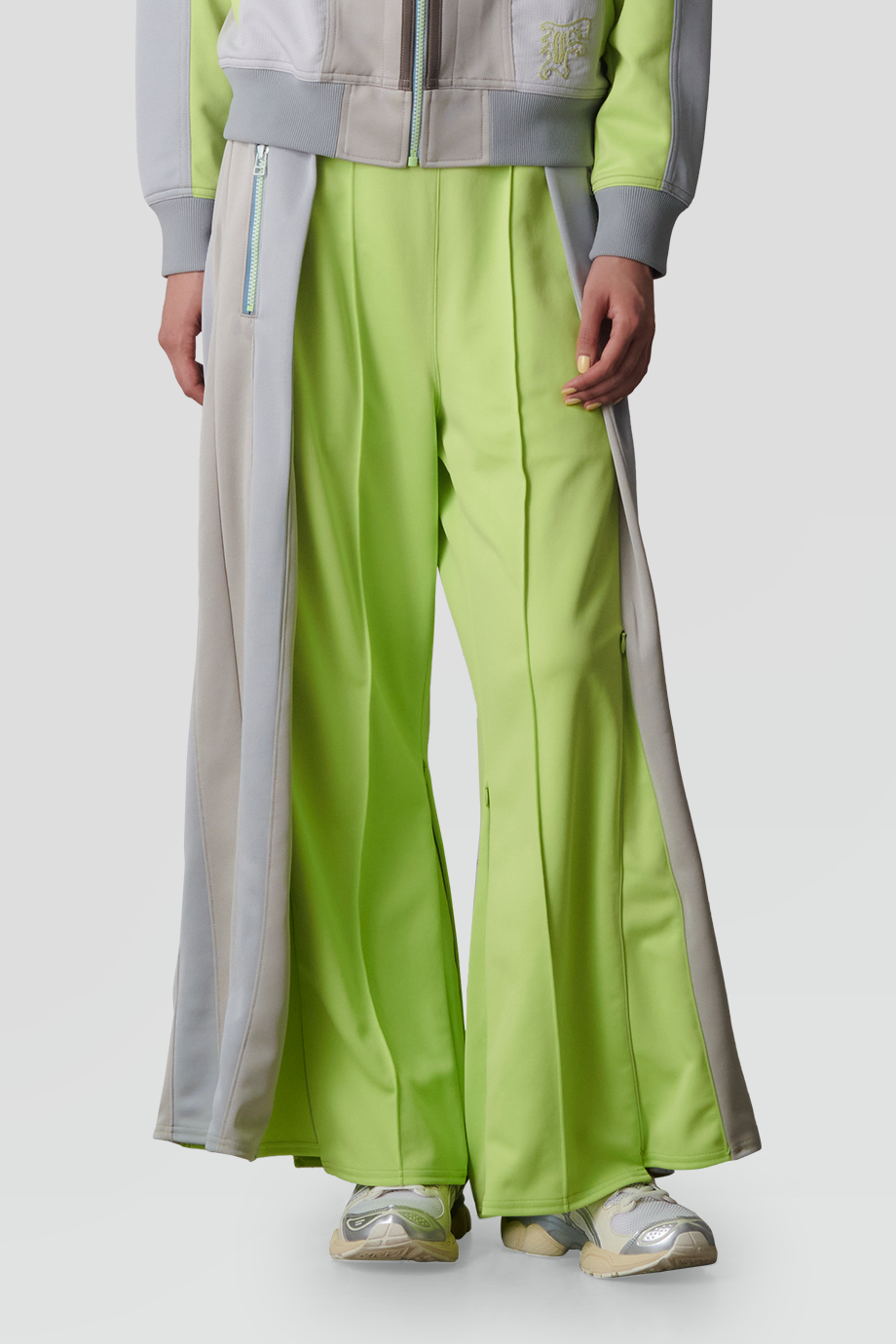 FACETASM｜JERSEY 高腰打褶撞色拼布寬褲