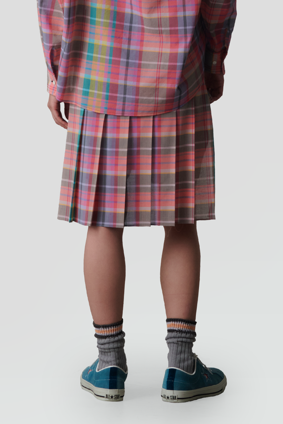 FACETASM｜MADRAS 格紋襯衫式綁帶短裙