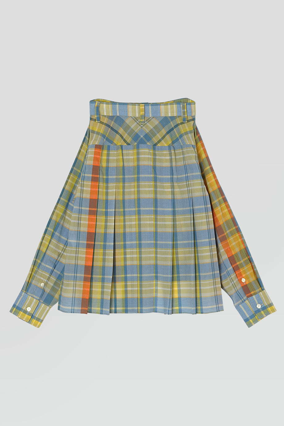 FACETASM｜MADRAS 格紋襯衫式綁帶短裙