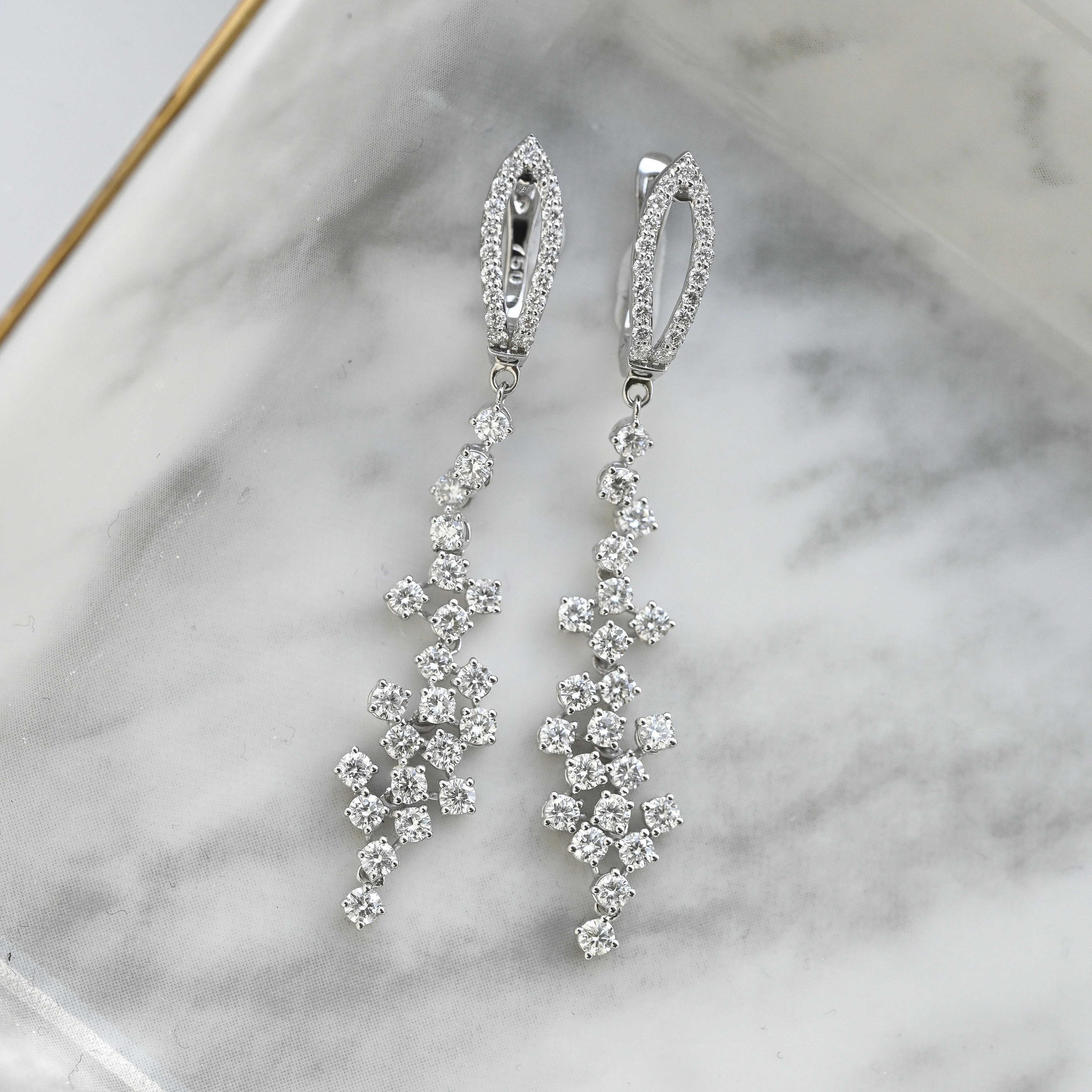 18K Waterfall Diamond Earring