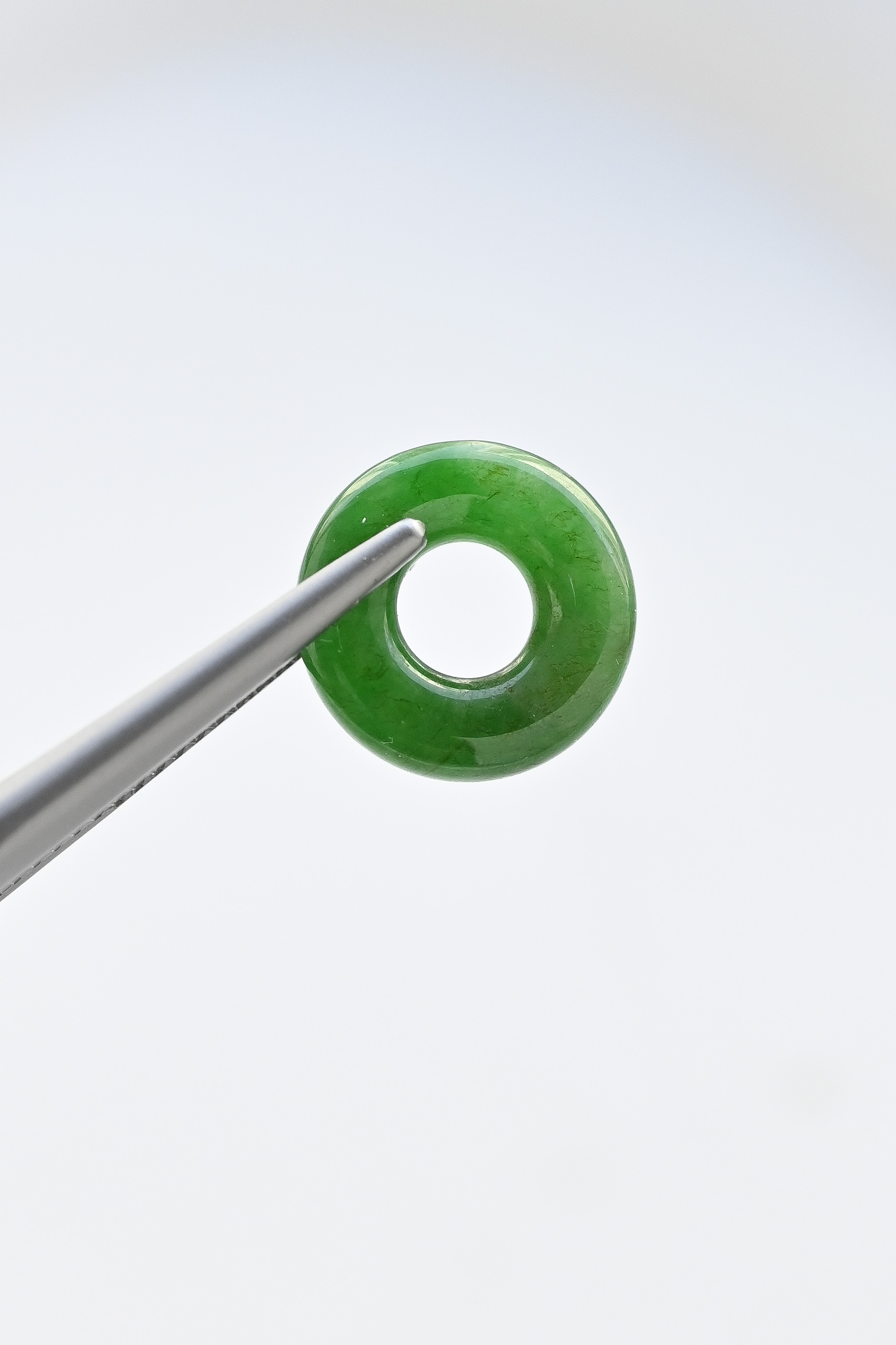 11mm Donut Natural jade ( Grade A)