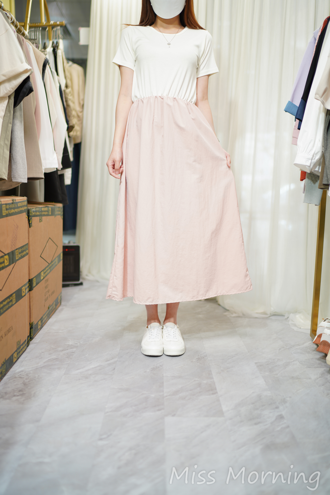 上棉料拼下風衣顯瘦OPS(14488)