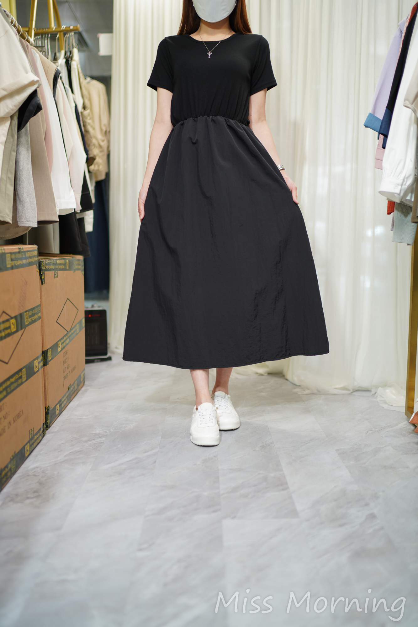 上棉料拼下風衣顯瘦OPS(14488)