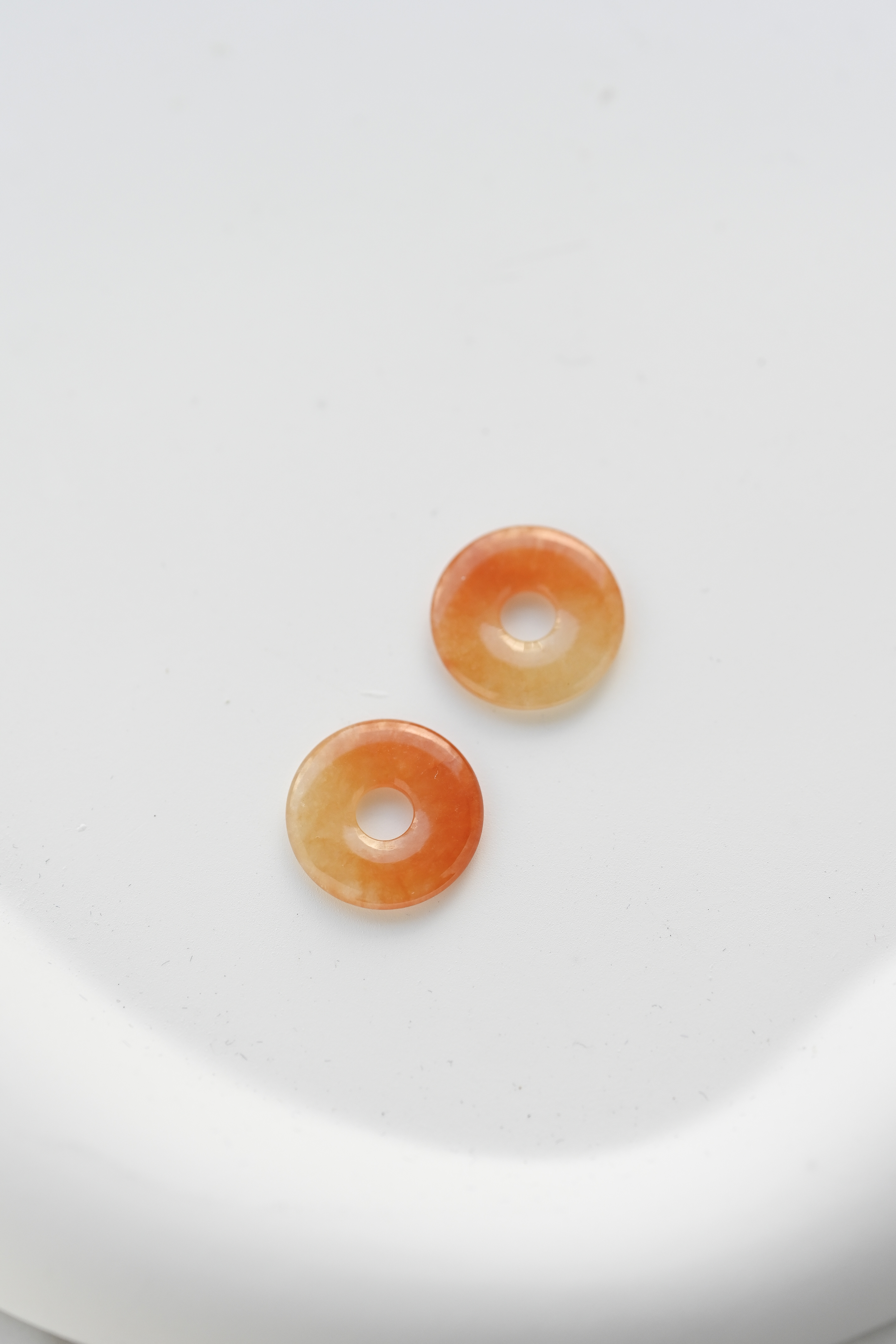 14mm 平安扣 Yellow Natural jade ( Grade A) （Pair)