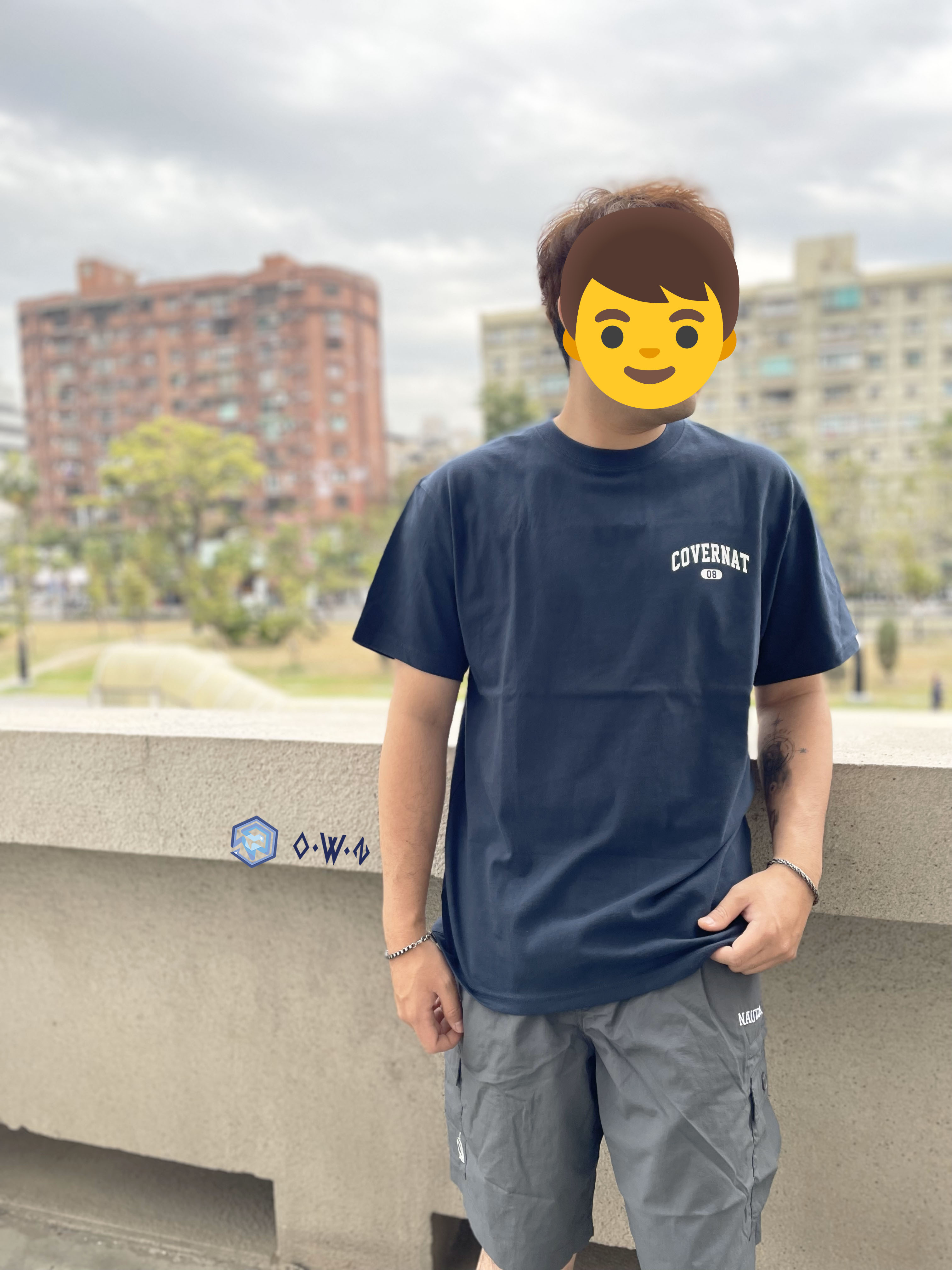 【OWN】Covernat Small Arch Logo 08 短袖 上衣 夏天 舒適 涼爽 休閒 不分男女 黑色 深藍 CO2402ST66