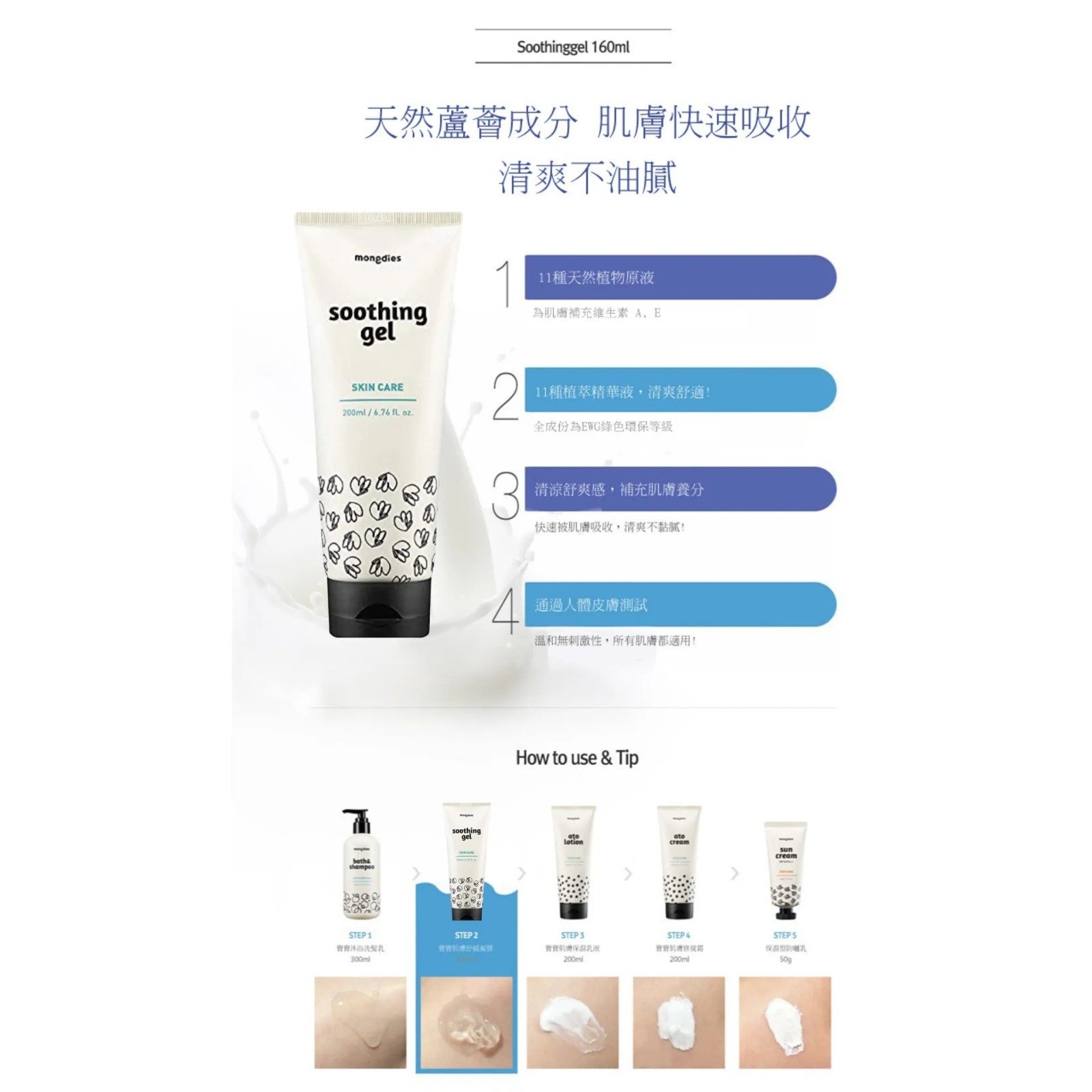 Mongdies 嬰童曬後舒緩水凝膠 200ml