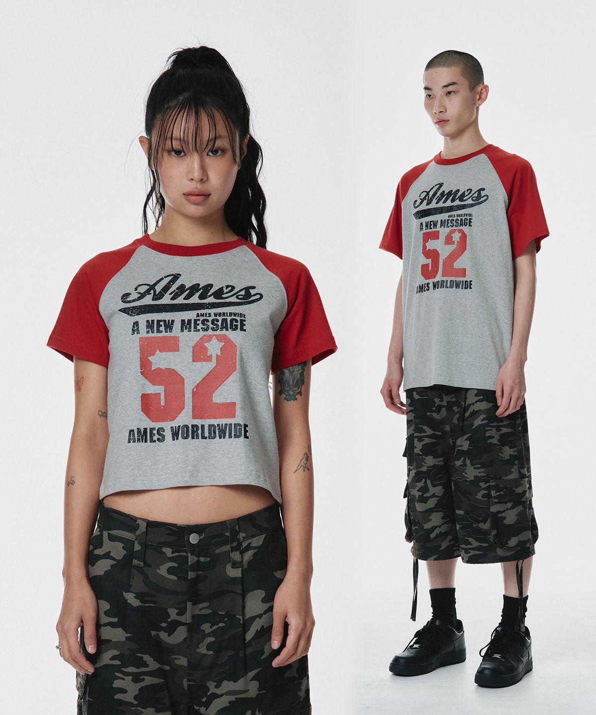 AMES WORLDWIDE 52 LOGO RAGLAN TEE