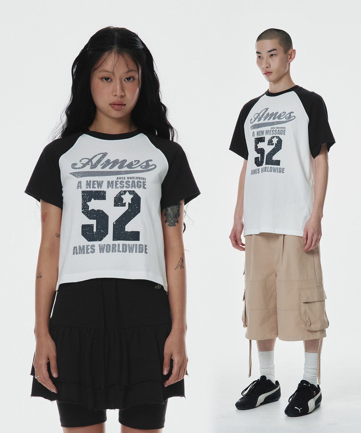 AMES WORLDWIDE 52 LOGO RAGLAN TEE