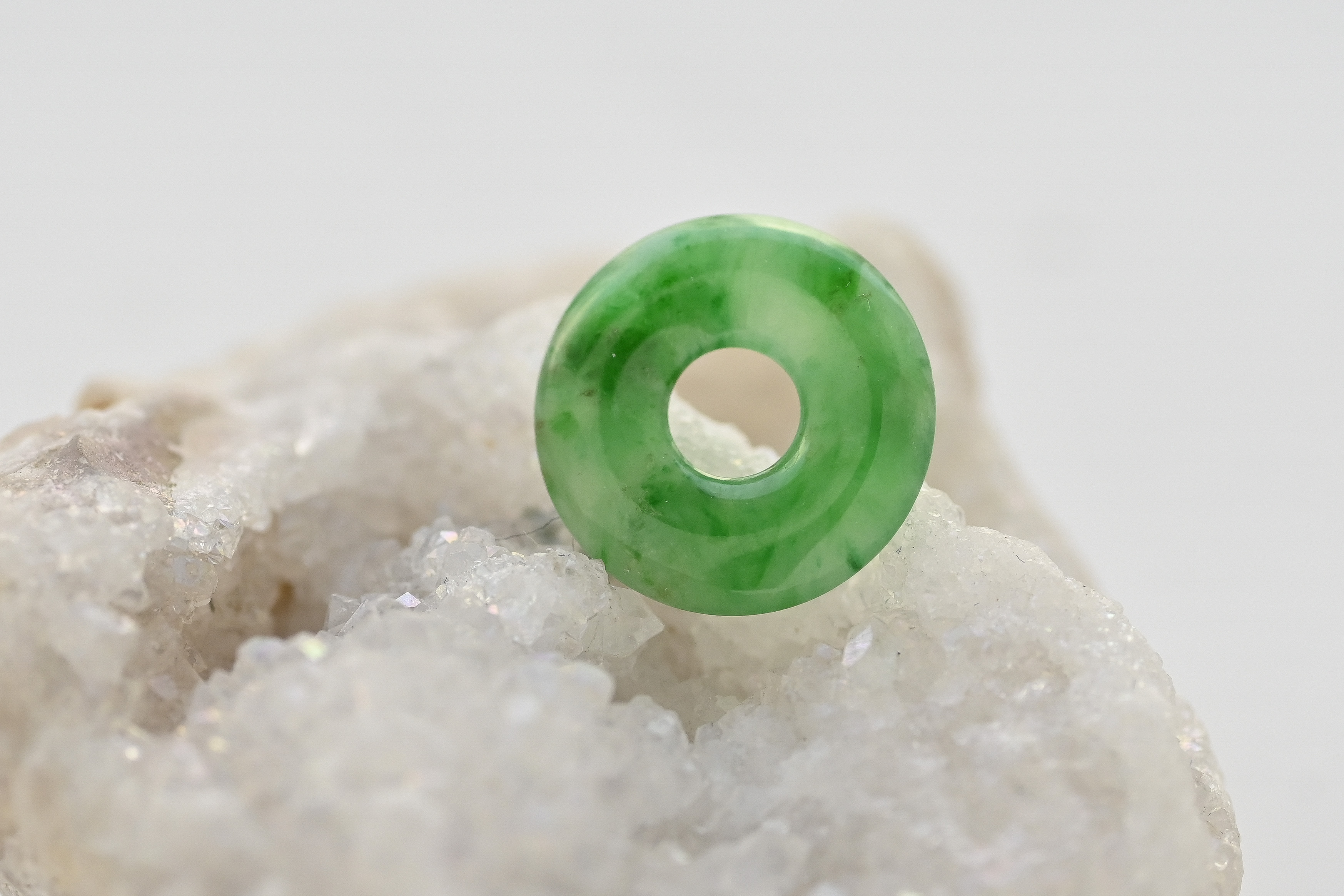 13mm Peace Buckle Natural jade ( Grade A) ( Pair）