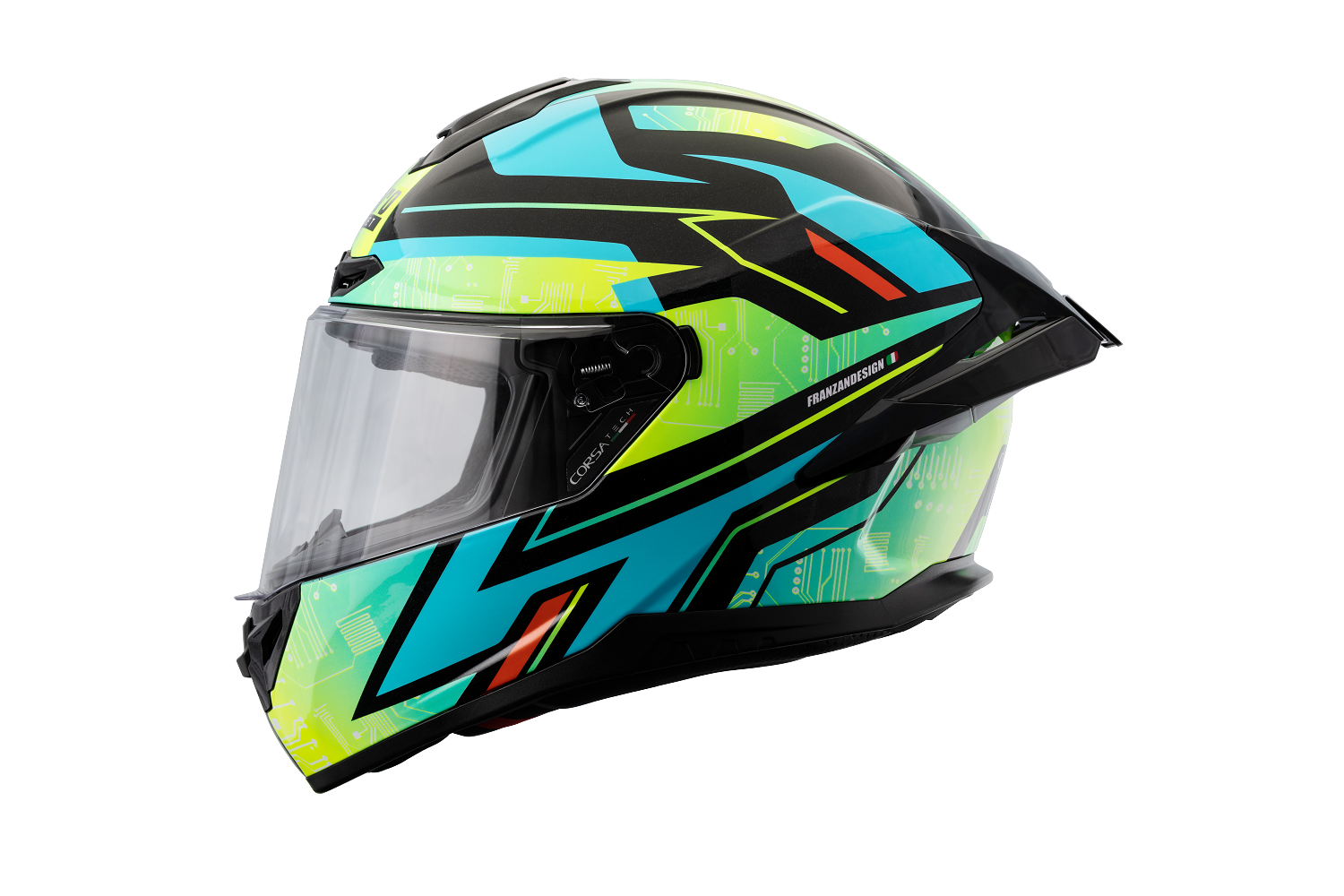 LUBRO CORSA TECH 新銳黃 彩繪 大鴨尾 全罩式帽款