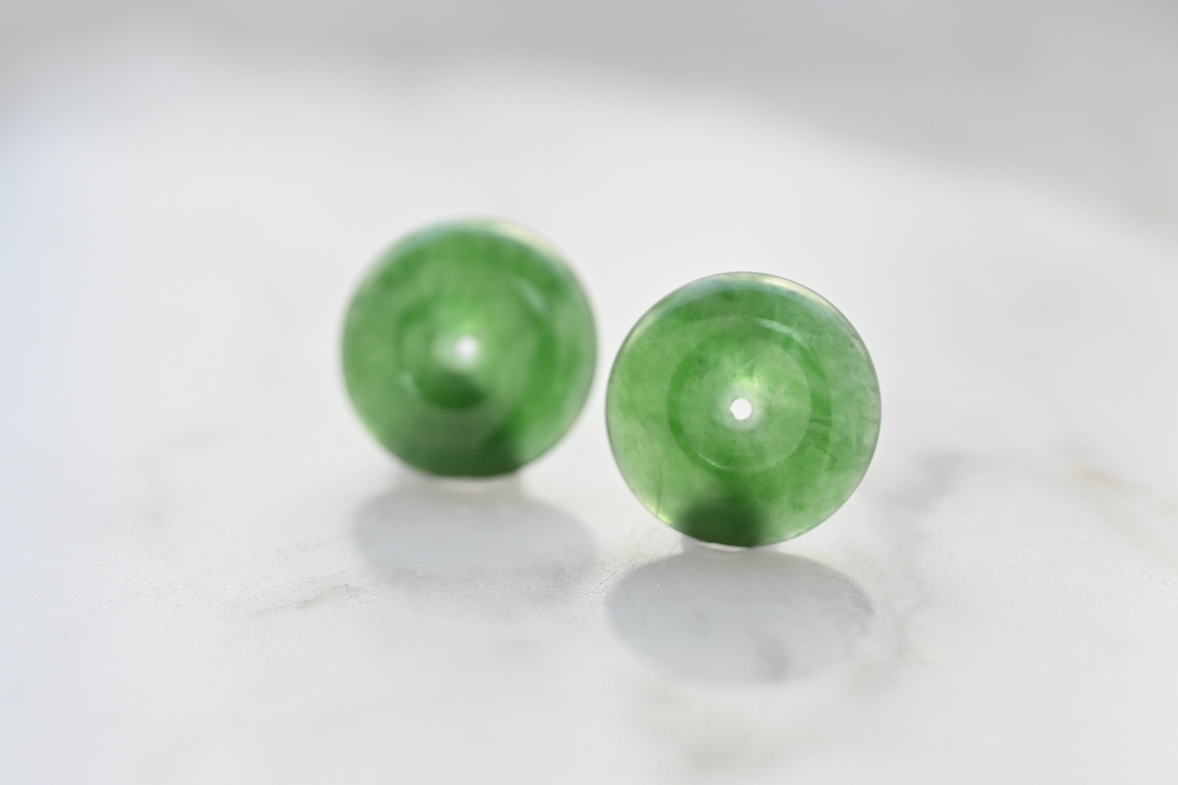 11.7mm Donut Natural jade ( Grade A) (Pair)