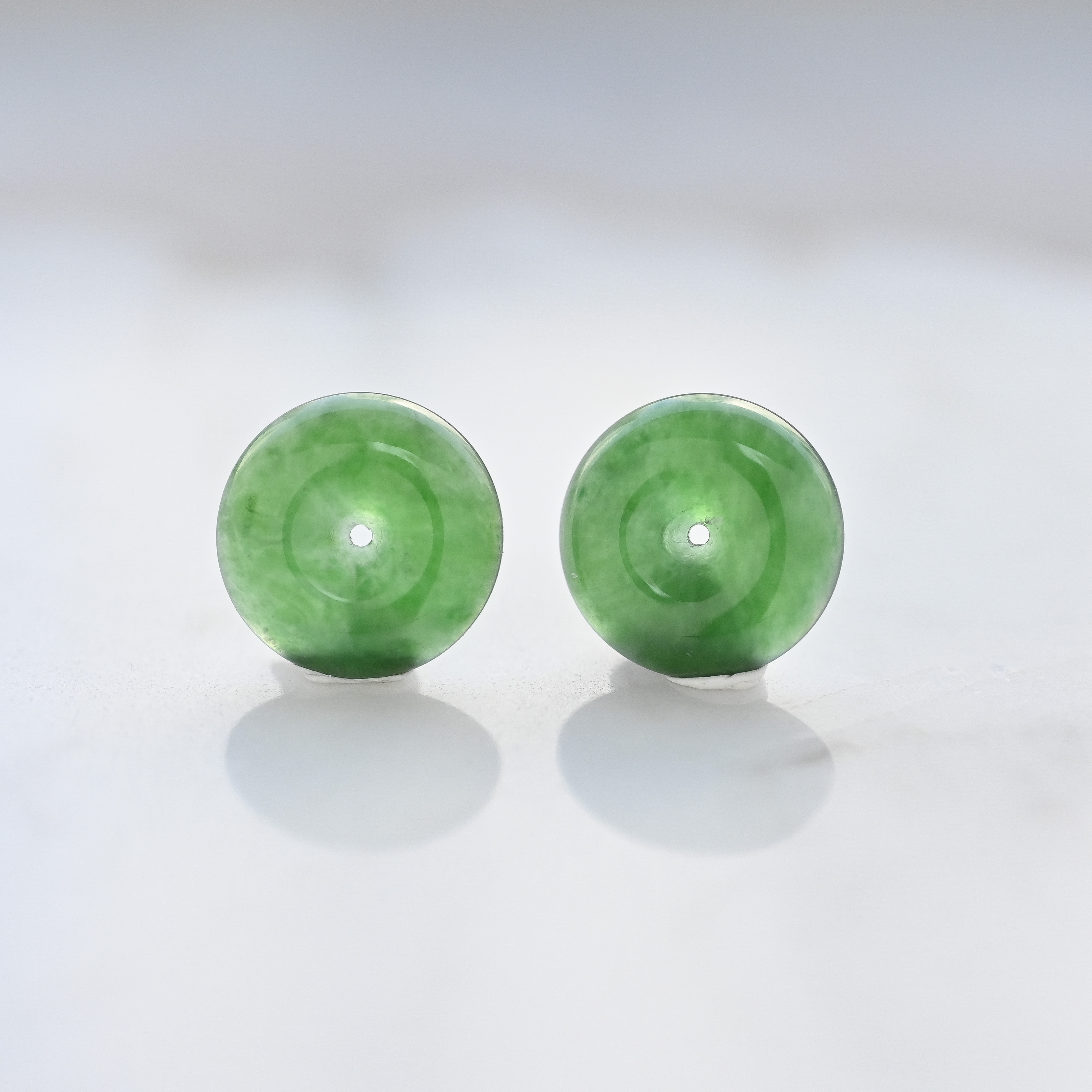 11.7mm Donut Natural jade ( Grade A) (Pair)