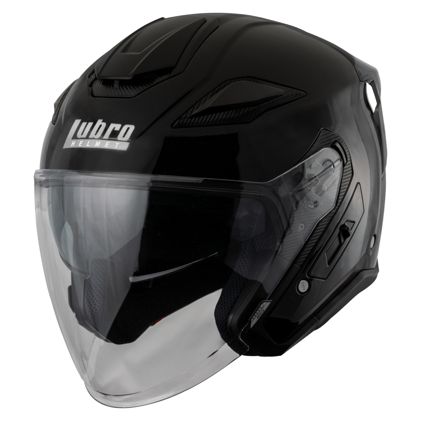 LUBRO GT TECH 質感黑 素色 內墨片 四分之三罩式帽款