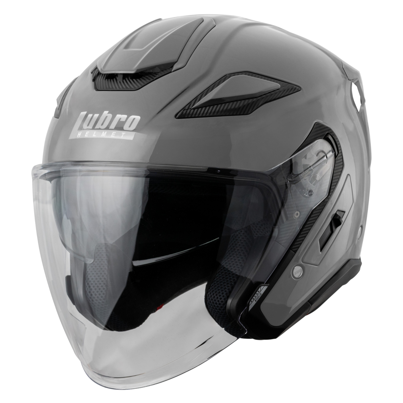 LUBRO GT TECH 水泥灰 素色 內墨片 四分之三罩式帽款