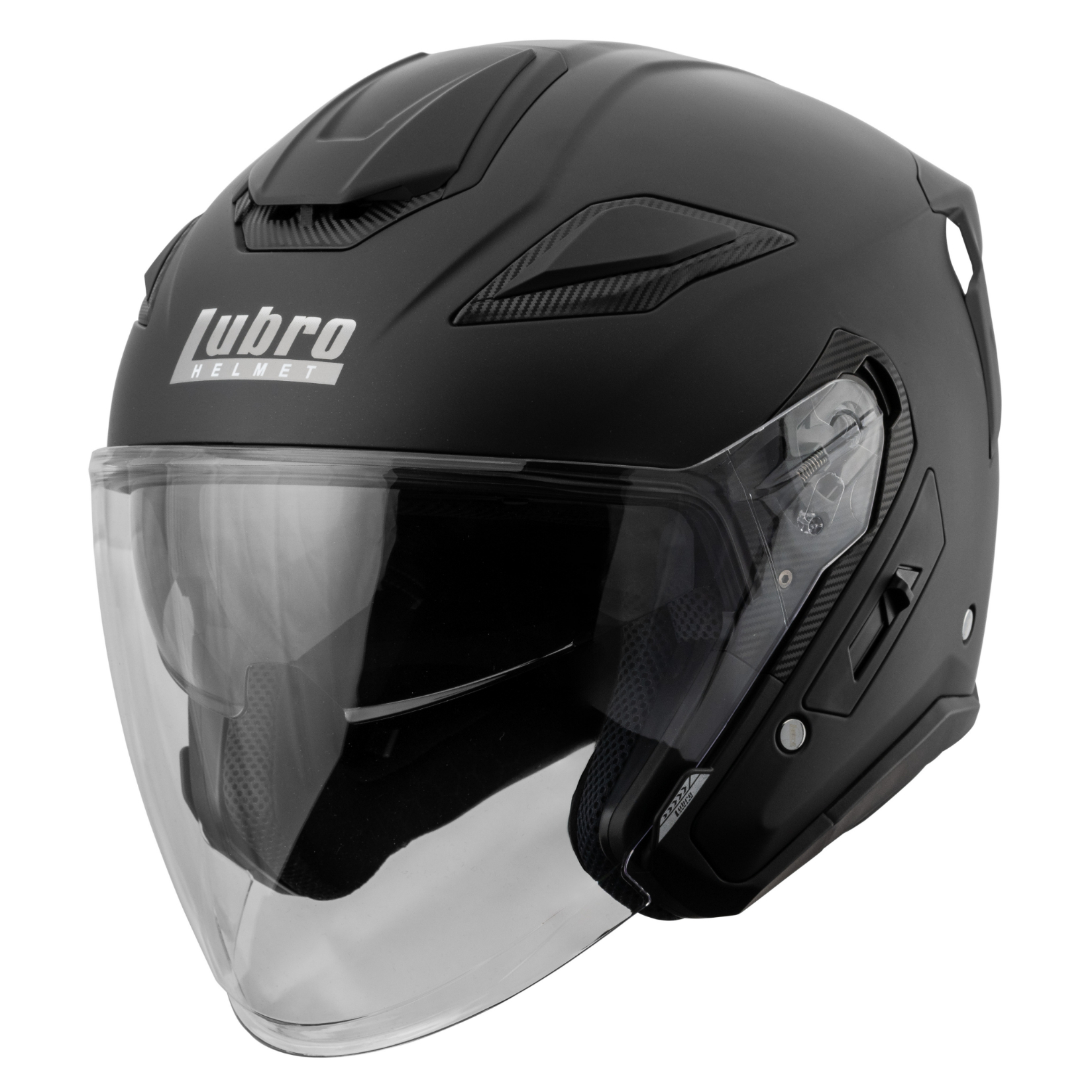 LUBRO GT TECH 消光黑 素色 內墨片 四分之三罩式帽款