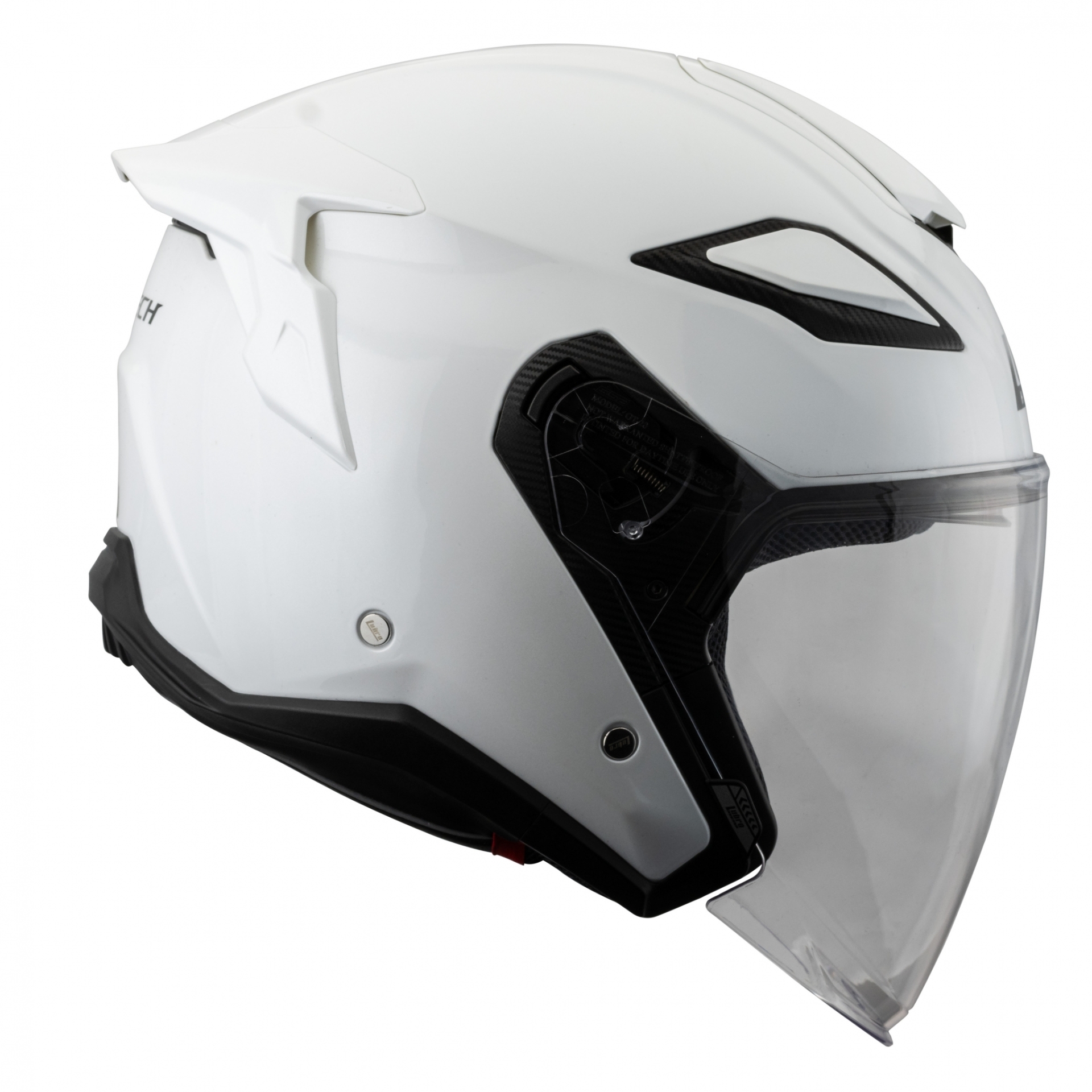 LUBRO GT TECH 珍珠白 素色 內墨片 四分之三罩式帽款