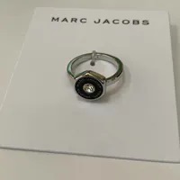 [S] MARC JACOBS SILVER/BLACK OCTAGON SHAPE WITH STONE RING, 4S5JBR001J32-047 (SMJ468)