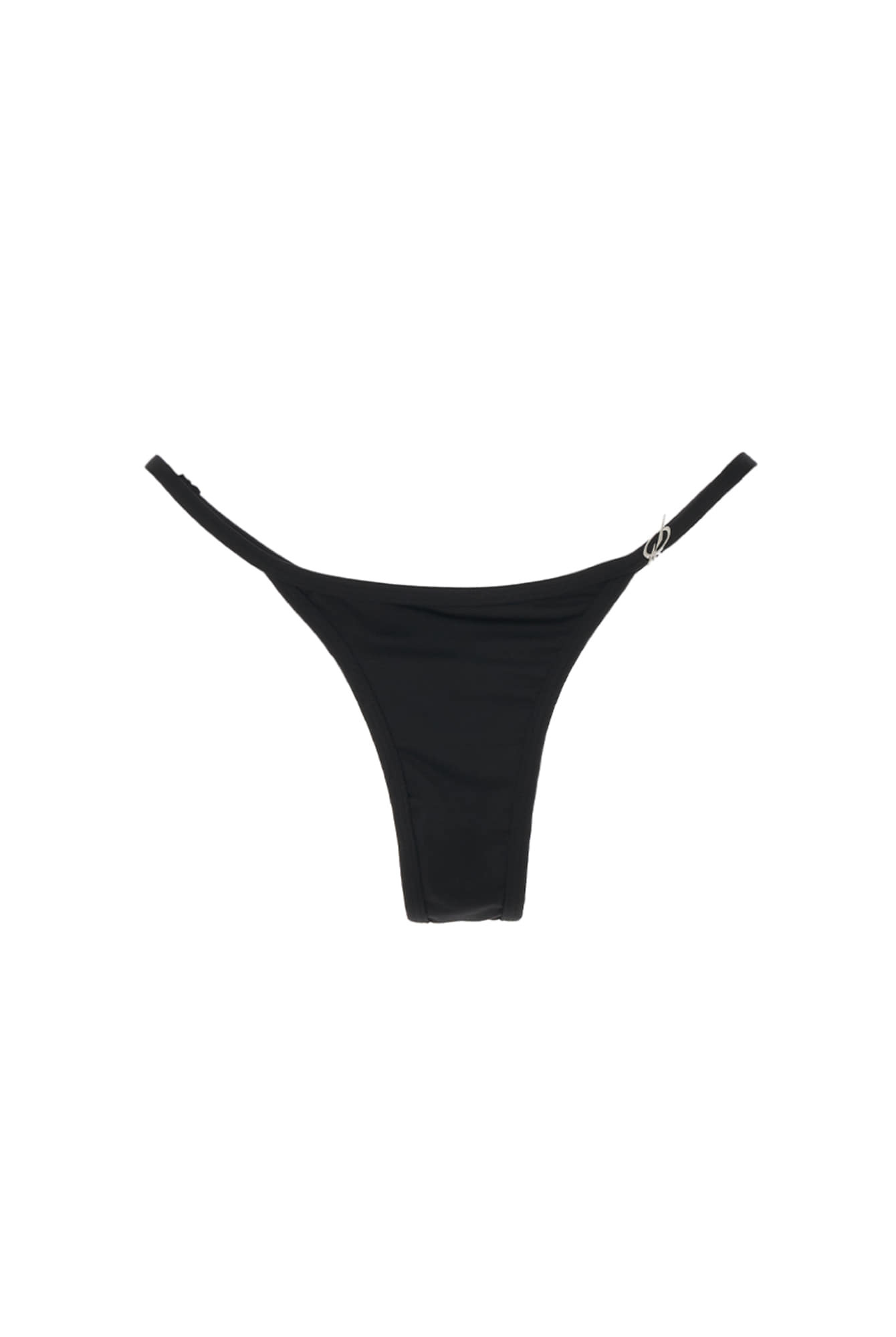 金屬標誌丁字褲 - 黑