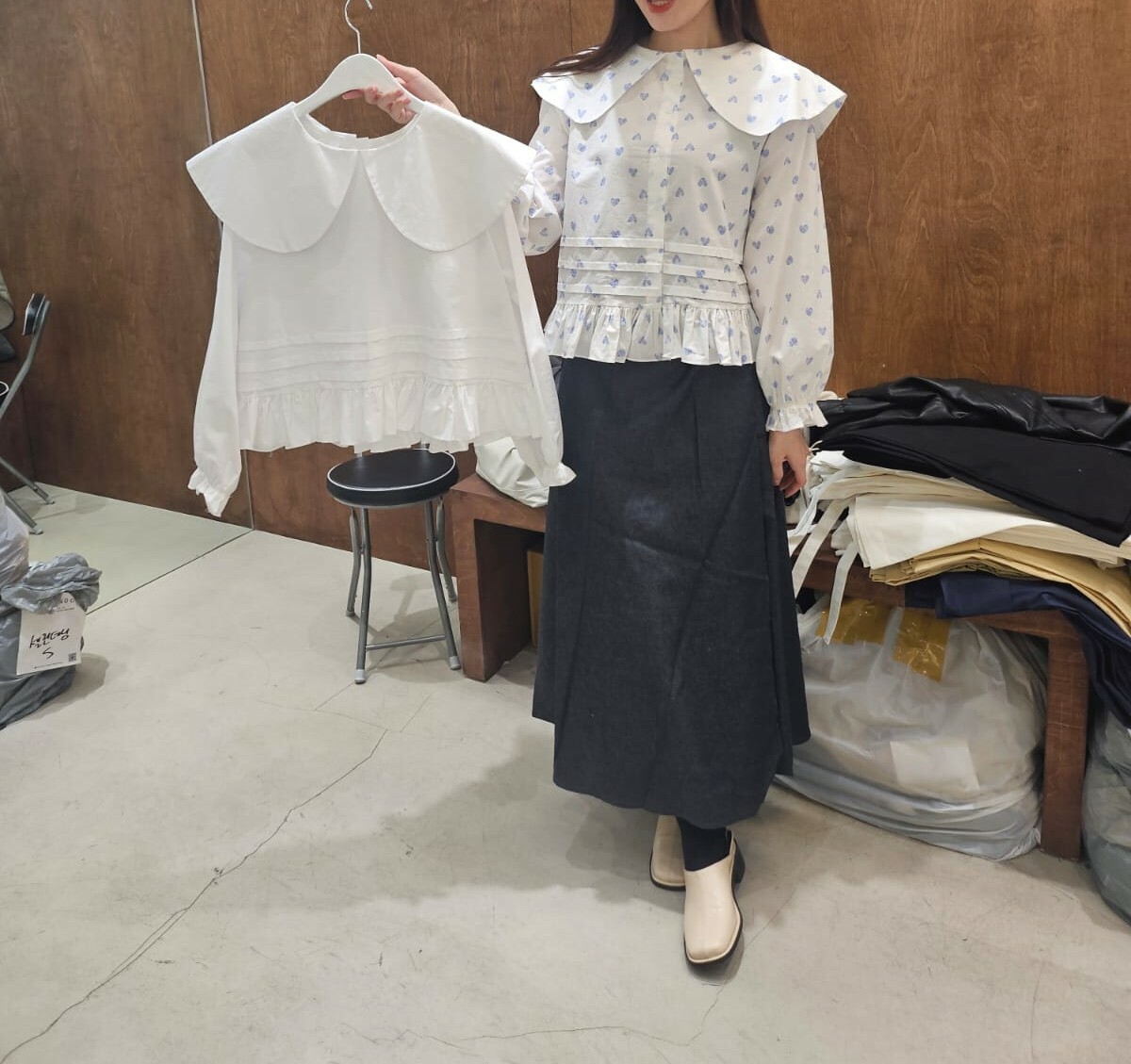 AF4025 大反領打摺上衣