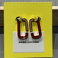 [S] MARC JACOBS TRUE RED MULTI/GOLD J208MT2RE22-949 FLAT HOOPS EARRINGS, 19661102534 (SMJ472)