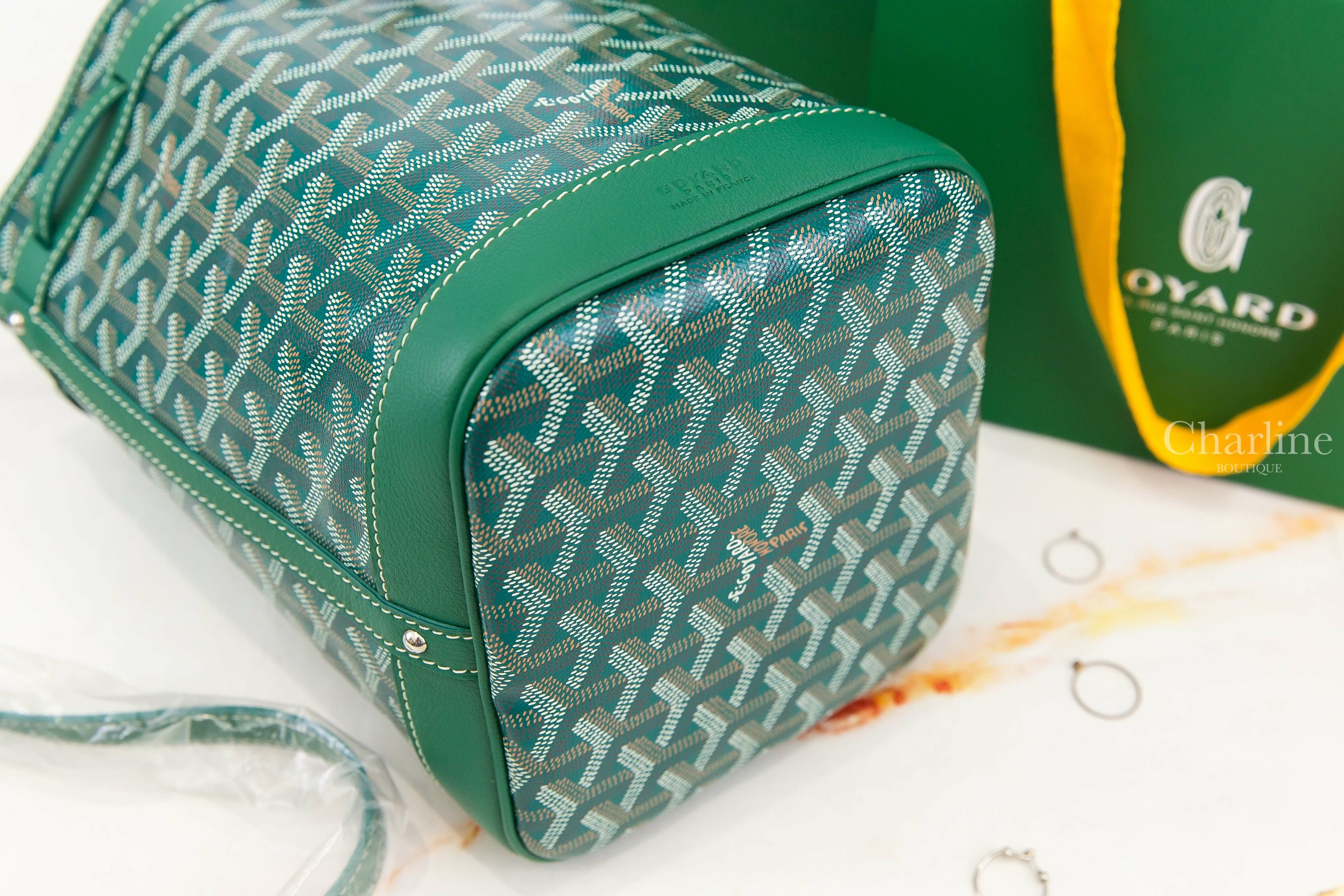 Goyard Petit Flot Bucket Bag 綠色帆布小牛皮同色肩帶水桶肩背包-Charline Boutique 精品代購