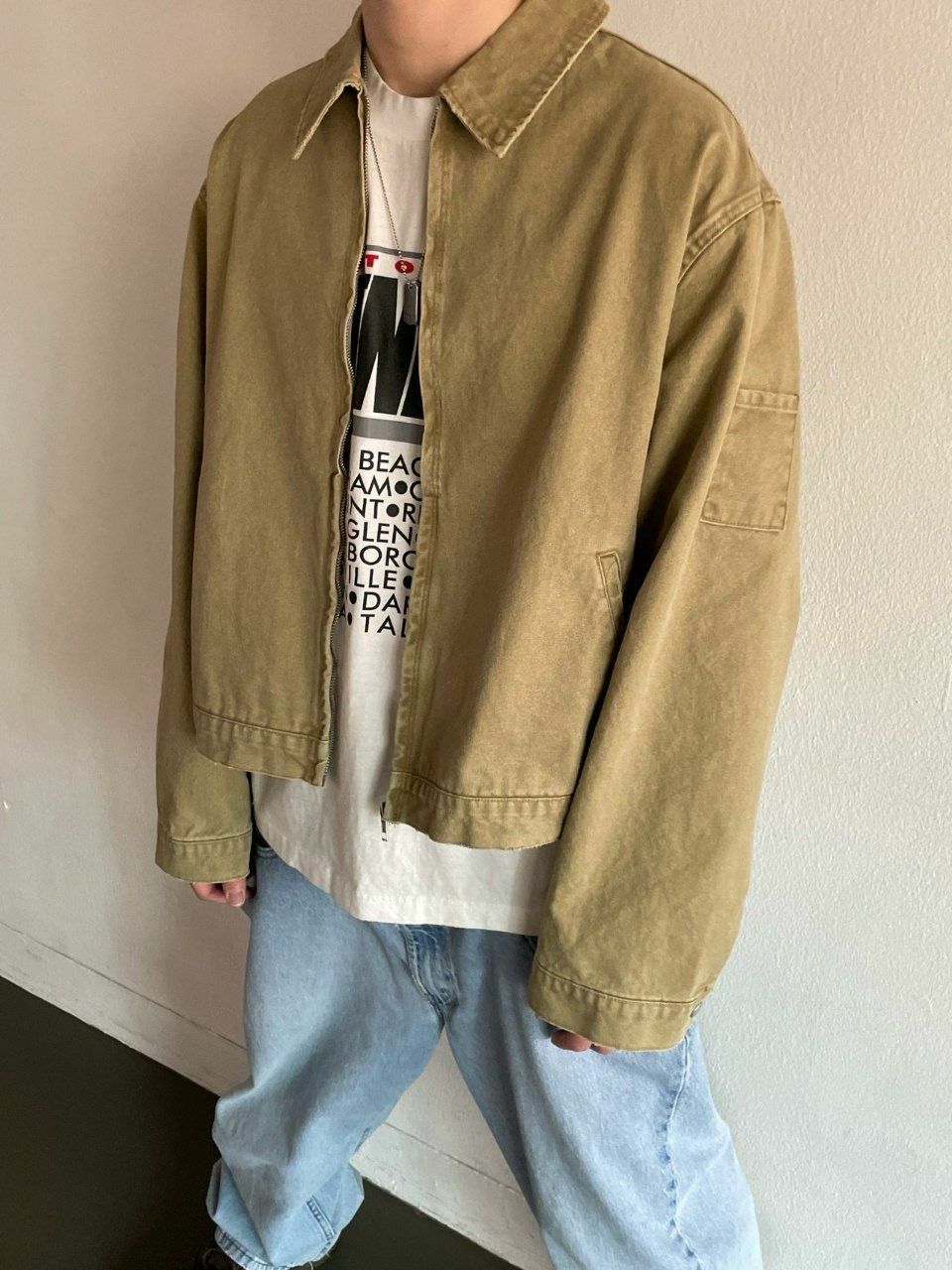 洗水反領拉鍊外套 ARCHIVE-312JK