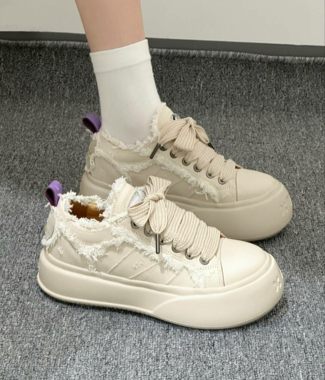 【代購】SOAP OPERA 宋雨琦同款  蝴蝶結 大頭鞋 解構 開口笑 不修邊 厚底 木乃伊 蝴蝶結 增高5cm 奶油米白