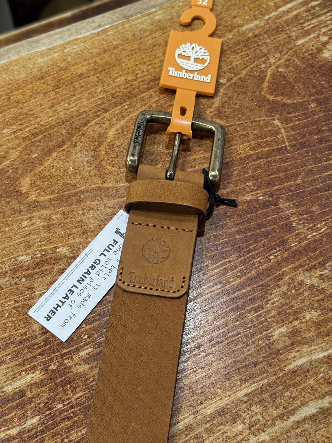 Timberland 滿版字母 皮帶