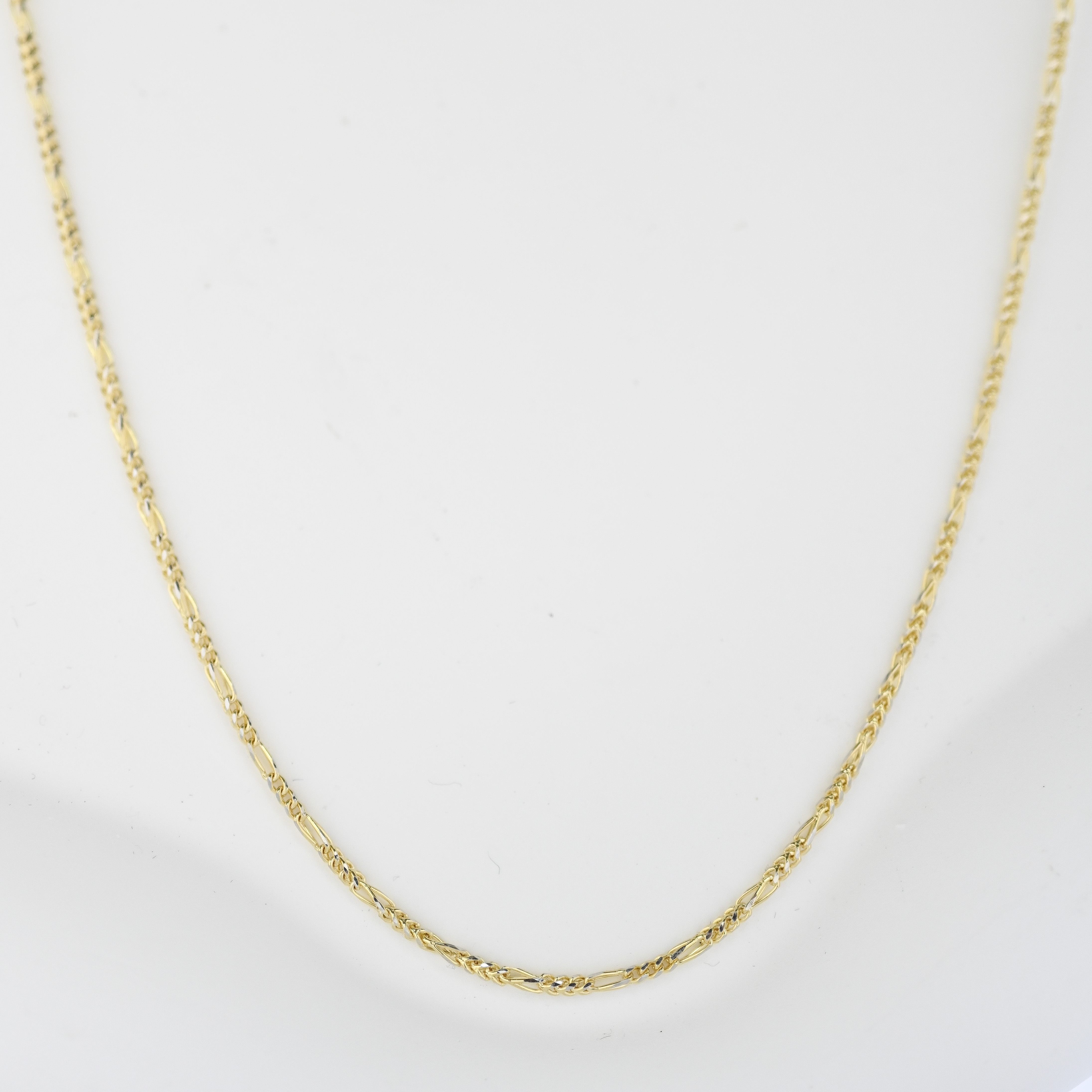 18k 3D Figaro necklace