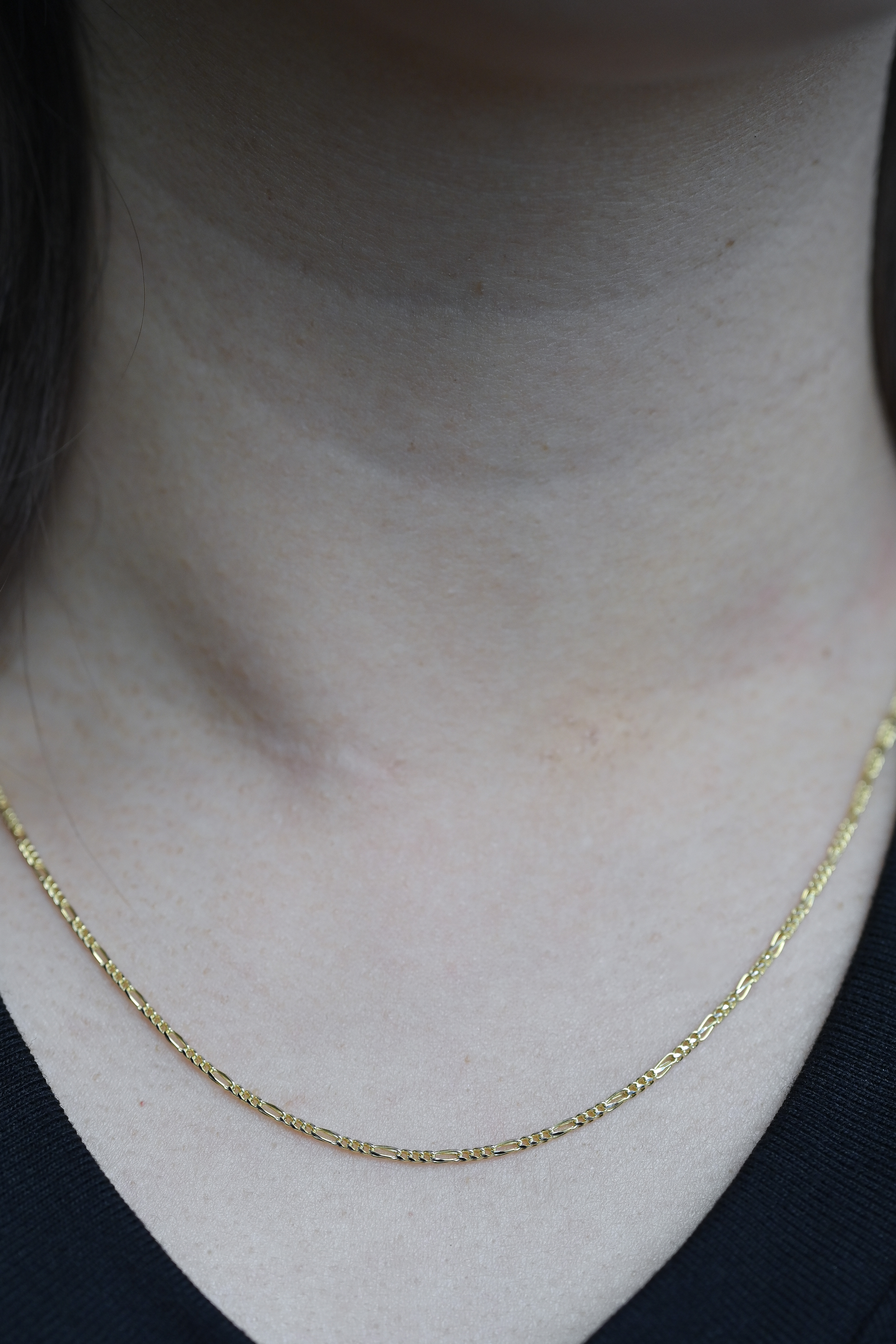 18k 3D Figaro necklace